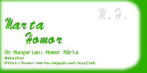 marta homor business card